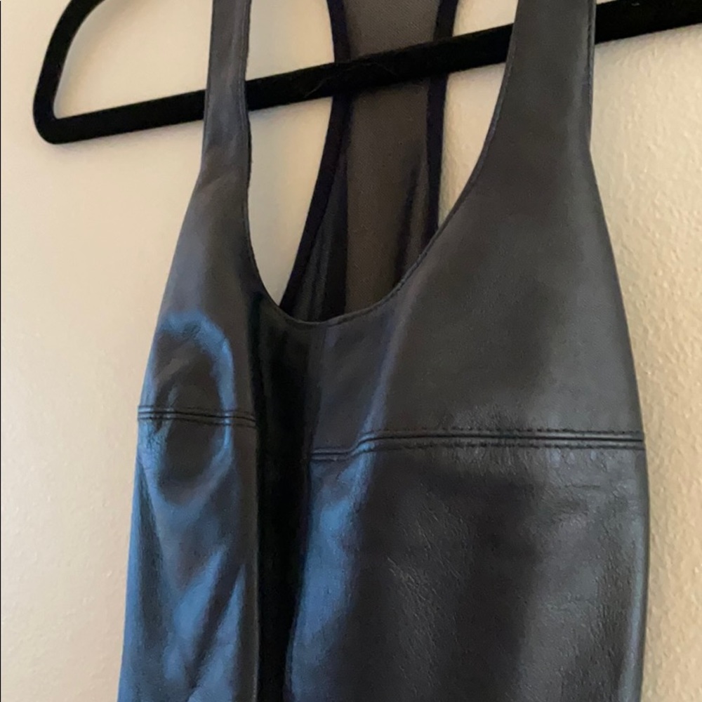 Bailey 44 Leather and Mesh Tank Top XS